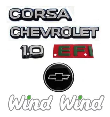 Kit Emblemas Chevrolet Corsa B Wind EFI